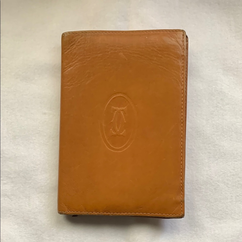 Cartier Brown Leather Wallet with Embossed Logo